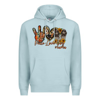 Blue Mist peace love dog mama Premium Hoodie - RacoonDesign