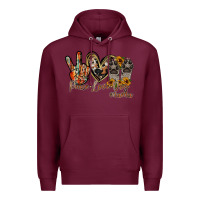 Burgundy peace love dog mama Premium Hoodie - RacoonDesign