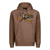 Chestnut peace love dog mama Premium Hoodie - RacoonDesign