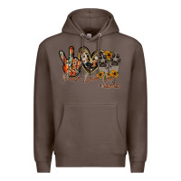 Coffee peace love dog mama Premium Hoodie - RacoonDesign