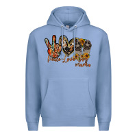 Colony Blue peace love dog mama Premium Hoodie - RacoonDesign
