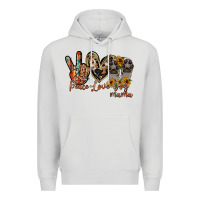 Dove Grey peace love dog mama Premium Hoodie - RacoonDesign