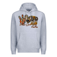 Heather Grey peace love dog mama Premium Hoodie - RacoonDesign