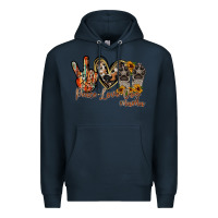 Navy peace love dog mama Premium Hoodie - RacoonDesign