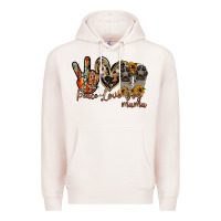 Pale Pink peace love dog mama Premium Hoodie - RacoonDesign