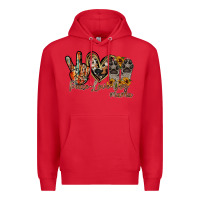 Red peace love dog mama Premium Hoodie - RacoonDesign
