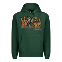 Sports Green peace love dog mama Premium Hoodie - RacoonDesign