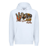 White peace love dog mama Premium Hoodie - RacoonDesign