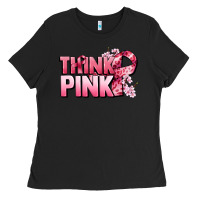 Black Think pink Cancer Awareness Ladies Tee - FaDigitalArtStudio