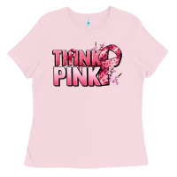 Bubblegum Pink Think pink Cancer Awareness Ladies Tee - FaDigitalArtStudio