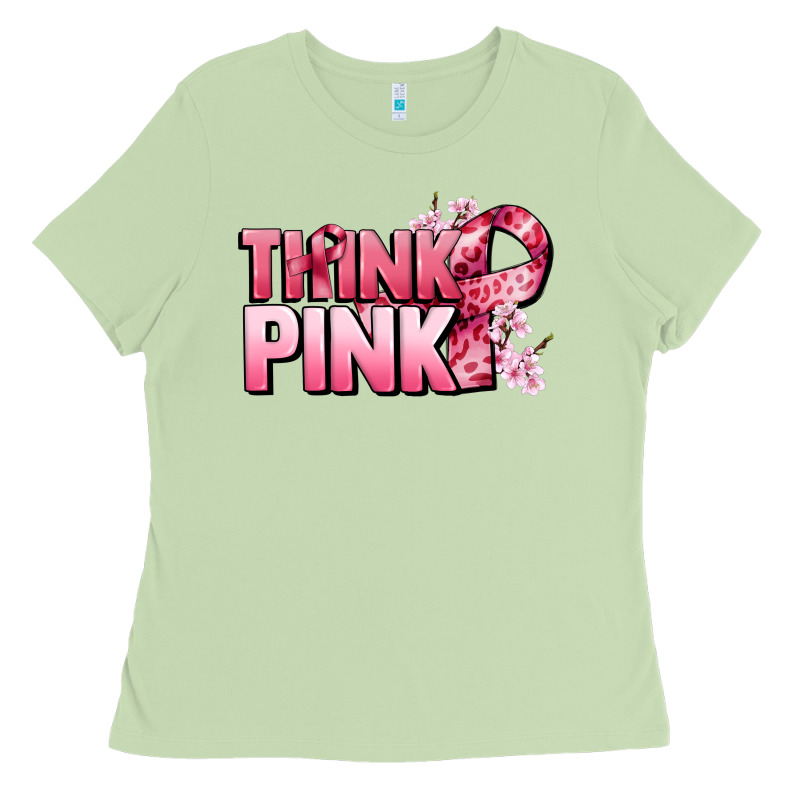 Think Pink Cancer Awareness Ladies Tee by FaDigitalArtStudio | Teevron