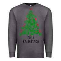 Charcoal Heather hawaiian christmas tree mele kalikimaka hawaii tropical t shirt Premium Sweatshirt - linhVisuals
