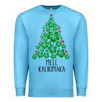 Ocean Blue hawaiian christmas tree mele kalikimaka hawaii tropical t shirt Premium Sweatshirt - linhVisuals