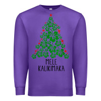 Purple hawaiian christmas tree mele kalikimaka hawaii tropical t shirt Premium Sweatshirt - linhVisuals