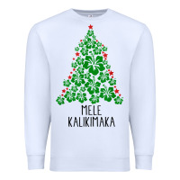 White hawaiian christmas tree mele kalikimaka hawaii tropical t shirt Premium Sweatshirt - linhVisuals