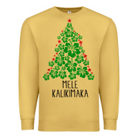 Antique Gold hawaiian christmas tree mele kalikimaka hawaii tropical t shirt Premium Sweatshirt - linhVisuals