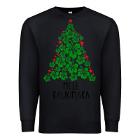Black hawaiian christmas tree mele kalikimaka hawaii tropical t shirt Premium Sweatshirt - linhVisuals