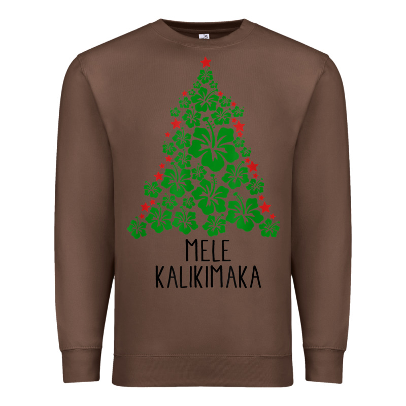 Hawaiian Christmas Tree Mele Kalikimaka Hawaii Tropical T Shirt Premium Sweatshirt by linhVisuals | Teevron