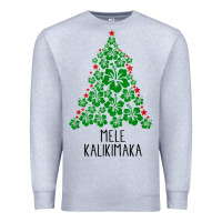 Heather Grey hawaiian christmas tree mele kalikimaka hawaii tropical t shirt Premium Sweatshirt - linhVisuals