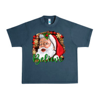 Midnight Navy Believe And Santa Urban Heavy Tee - BundleAndBundleShop