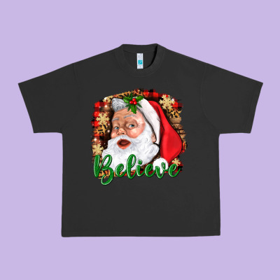 Believe And Santa Urban Heavy Tee Designed By Bundleandbundleshop