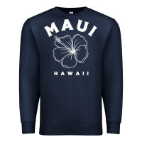 Navy hawaii flower for women hibiscus maui hawaii t shirt Premium Sweatshirt - linhVisuals