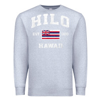 Heather Grey hilo hawaii hi vintage state athletic style t shirt Premium Sweatshirt - linhVisuals