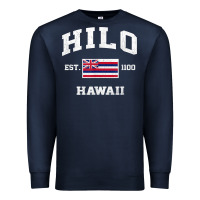 Navy hilo hawaii hi vintage state athletic style t shirt Premium Sweatshirt - linhVisuals