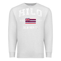 Oatmeal Heather hilo hawaii hi vintage state athletic style t shirt Premium Sweatshirt - linhVisuals