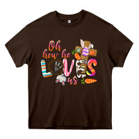 Chocolate Brown oh how he loves us Heavy Core Tee - CowGirlArtShop