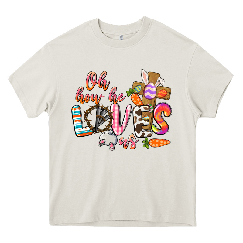 Oh How He Loves Us Heavy Core Tee by CowGirlArtShop | Teevron