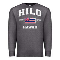 Charcoal Heather hilo hawaii hi vintage state athletic style t shirt Premium Sweatshirt - linhVisuals