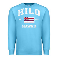 Ocean Blue hilo hawaii hi vintage state athletic style t shirt Premium Sweatshirt - linhVisuals