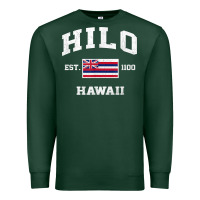 Sports Green hilo hawaii hi vintage state athletic style t shirt Premium Sweatshirt - linhVisuals