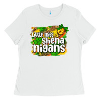White St. Patrick's Little miss shenanigans Ladies Tee - OliviaCreatesArt