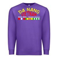 Purple da nang vietnam war veteran military Premium Sweatshirt - linhVisuals