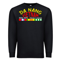 Black da nang vietnam war veteran military Premium Sweatshirt - linhVisuals
