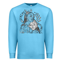Ocean Blue chloe x halle playing one off at sob black white Premium Sweatshirt - linhVisuals