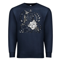 Navy chloe x halle playing one off at sob black white Premium Sweatshirt - linhVisuals