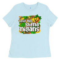 Baby Blue St. Patrick's Little miss shenanigans Ladies Tee - OliviaCreatesArt