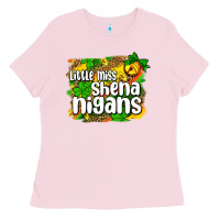 Bubblegum Pink St. Patrick's Little miss shenanigans Ladies Tee - OliviaCreatesArt
