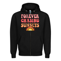 Black forever chasing sunsets Zipper Hoodie - JahusDesignShop