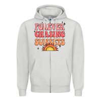 Dove Grey forever chasing sunsets Zipper Hoodie - JahusDesignShop