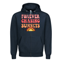 Navy forever chasing sunsets Zipper Hoodie - JahusDesignShop