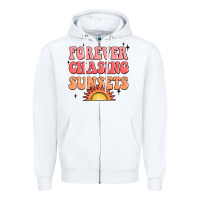 White forever chasing sunsets Zipper Hoodie - JahusDesignShop