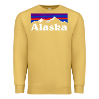 Antique Gold alaska retro vintage mountains & outdoors wilderness state Premium Sweatshirt - linhVisuals