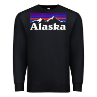 Black alaska retro vintage mountains & outdoors wilderness state Premium Sweatshirt - linhVisuals