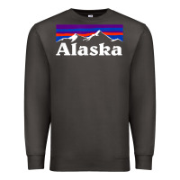 Smoke alaska retro vintage mountains & outdoors wilderness state Premium Sweatshirt - linhVisuals