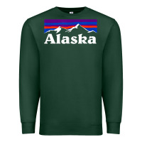 Sports Green alaska retro vintage mountains & outdoors wilderness state Premium Sweatshirt - linhVisuals