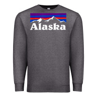 Charcoal Heather alaska retro vintage mountains & outdoors wilderness state Premium Sweatshirt - linhVisuals